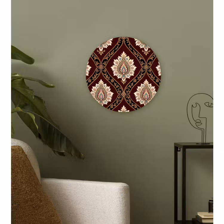 Muurcirkel - Patroon - Bloemmotief - Decoratie - Klassiek - Rood — 3