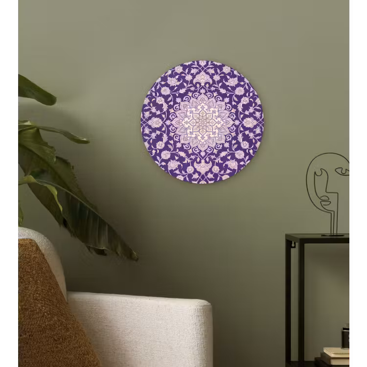 Muurcirkel - Patroon - Medallion - Oosters - Paars - Decoratie — 3