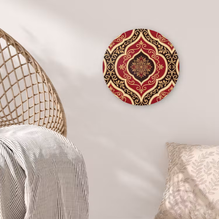 Muurcirkel - Patroon - Ornament - Barok - Rood - Goud — 5