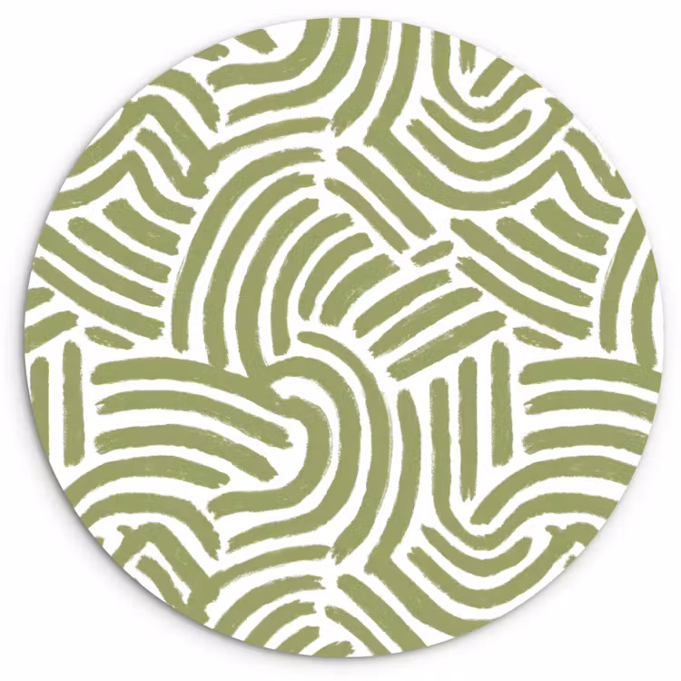 Muurcirkel - Saliegroen - Abstract - Bogen - Handgetekend - Patroon — 1