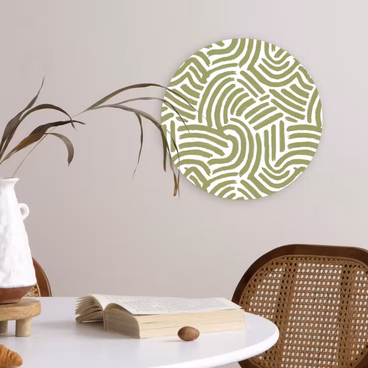 Muurcirkel - Saliegroen - Abstract - Bogen - Handgetekend - Patroon — 4