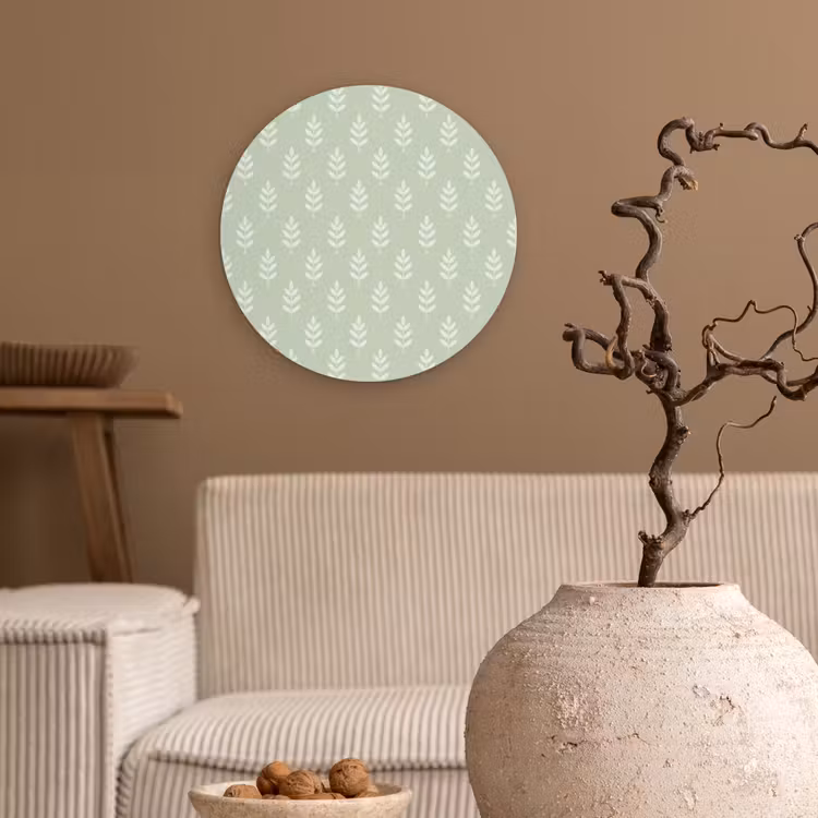 Muurcirkel - Saliegroen - Botanisch - Takjes - Minimalistisch - Patroon — 2