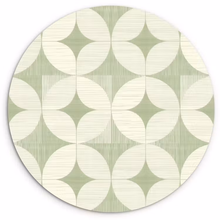 Muurcirkel - Saliegroen - Geometrisch - Retro - Mid-Century - Patroon — 1