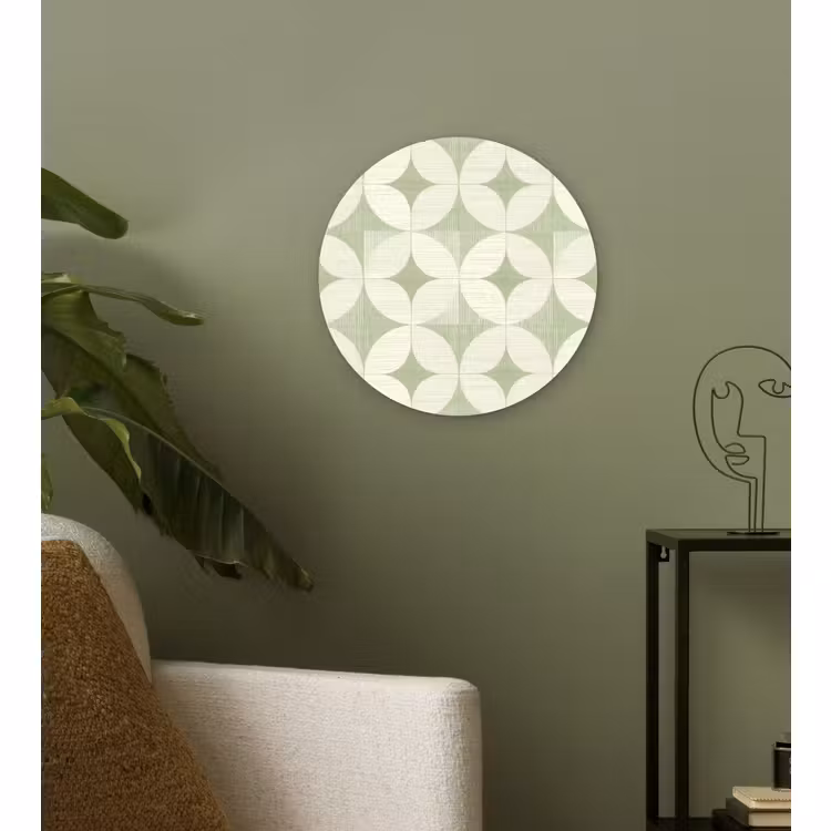 Muurcirkel - Saliegroen - Geometrisch - Retro - Mid-Century - Patroon — 3