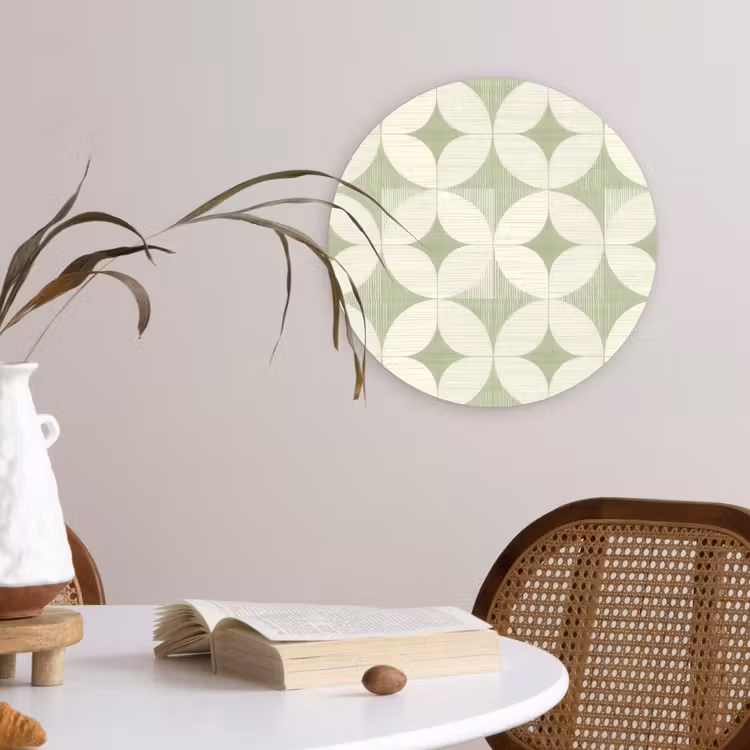 Muurcirkel - Saliegroen - Geometrisch - Retro - Mid-Century - Patroon — 4