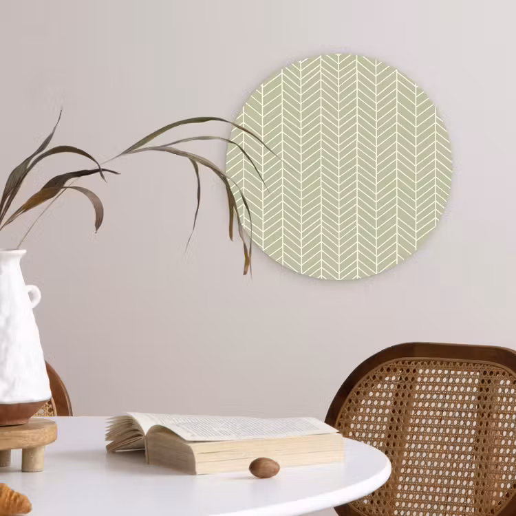 Muurcirkel - Saliegroen - Visgraat - Geometrisch - Patroon — 4