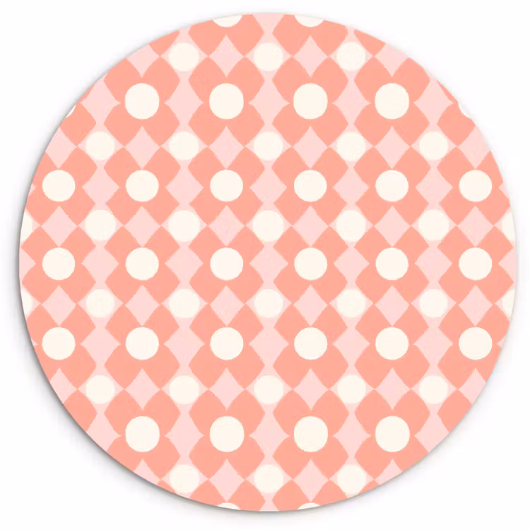 Muurcirkel - Koraal - Retro - Geometrisch - Patroon — 1