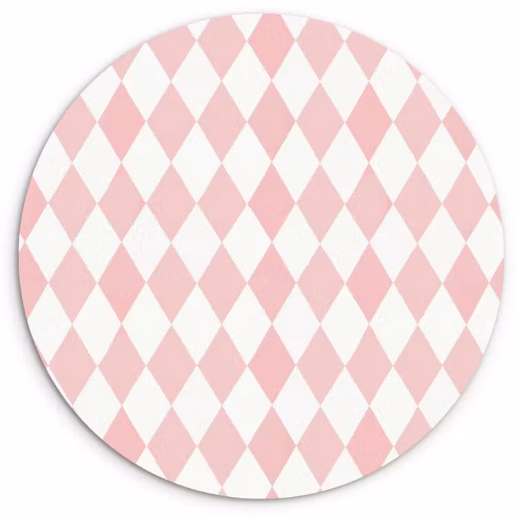 Muurcirkel - Lichtroze - Ruiten - Geometrisch - Patroon — 1