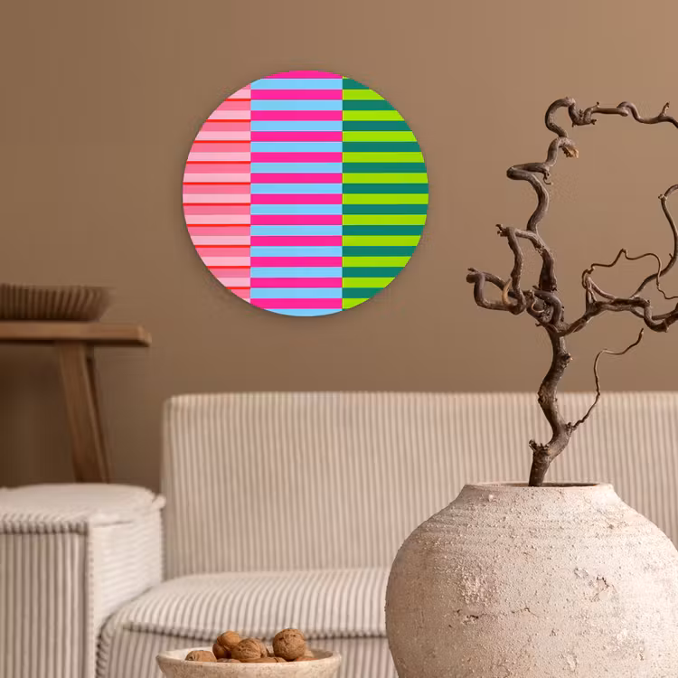 Muurcirkel - Patroon - Strepen - Modern - Abstract - Kleurrijk — 2