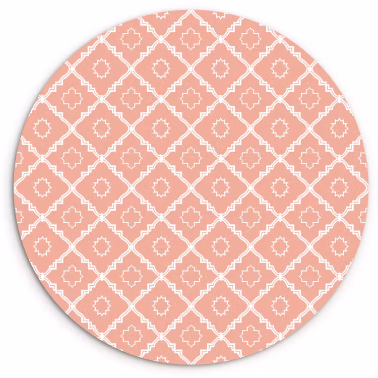 Muurcirkel - Zalmroze - Geometrisch - Elegant - Patroon — 1