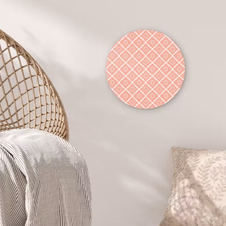Muurcirkel - Zalmroze - Geometrisch - Elegant - Patroon — 5