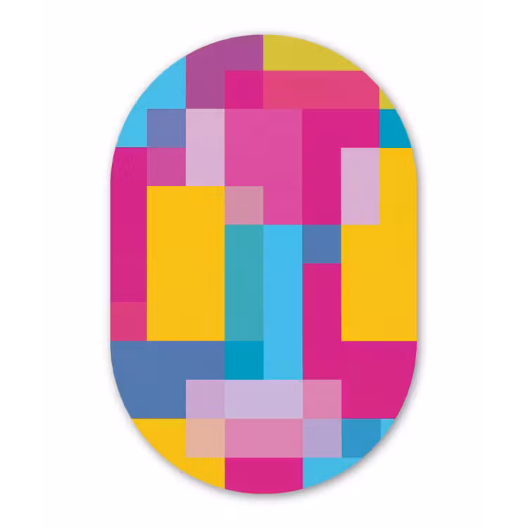 Muurovaal aluminium - Abstract - Geometrisch - Kunst - Kleurrijk - Modern — 1