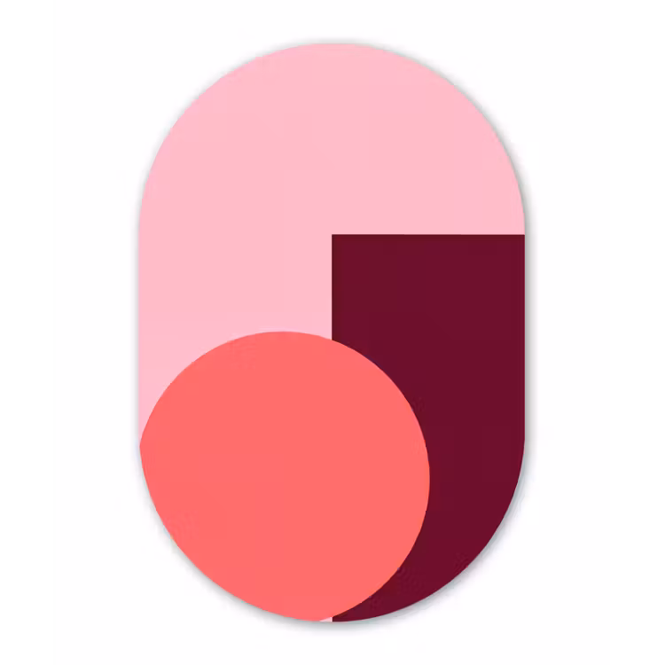 Muurovaal aluminium - Abstract - Vormen - Roze - Modern - Design — 1