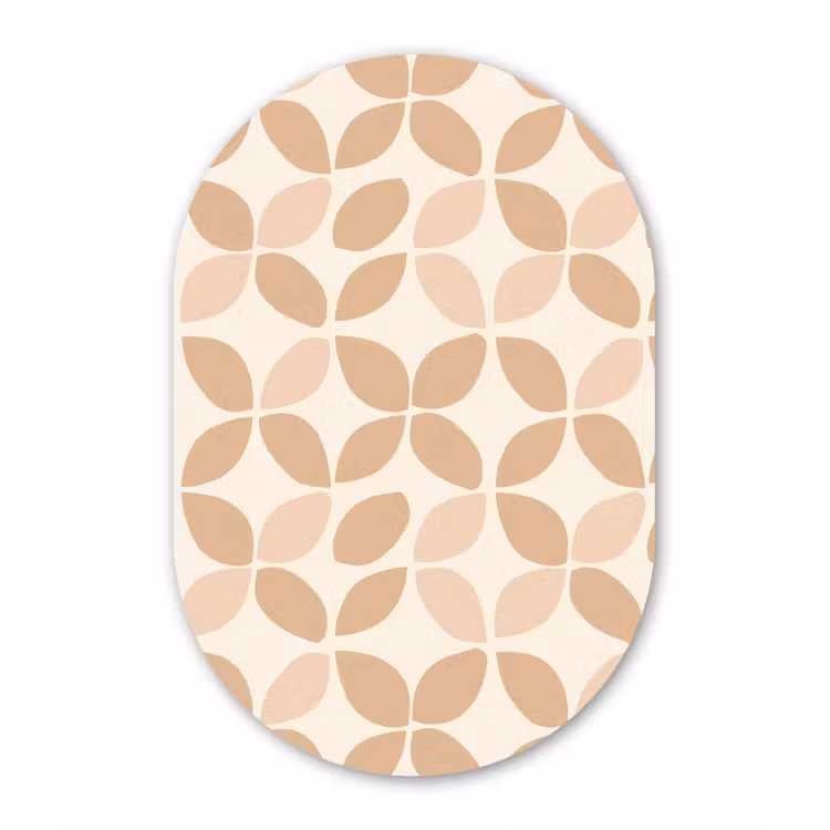 Muurovaal aluminium - Beige - Bladeren - Minimalistisch - Patroon — 1