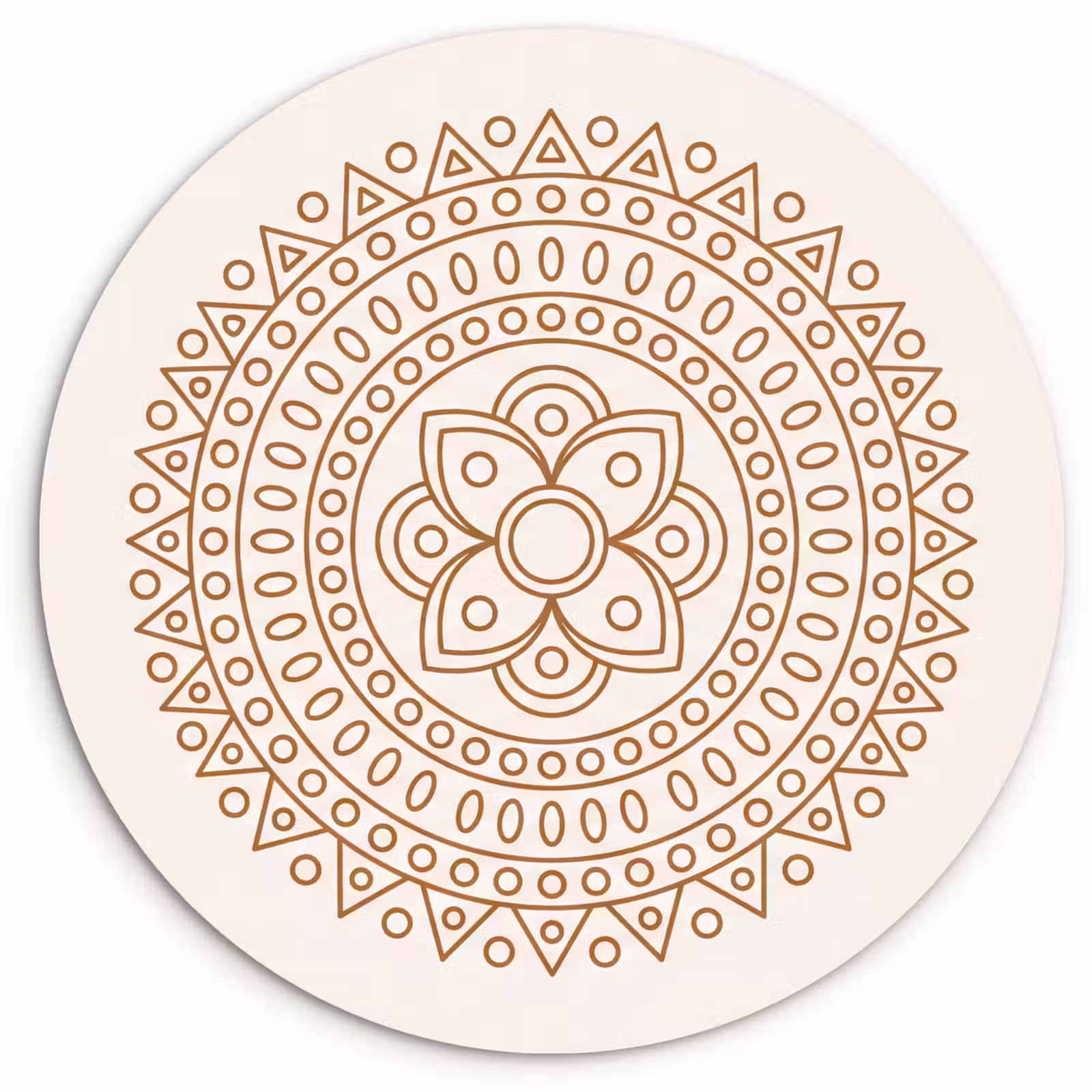 Muurcirkel - Mandala - Geometrisch - Abstract - Oosters - Bruin — 1