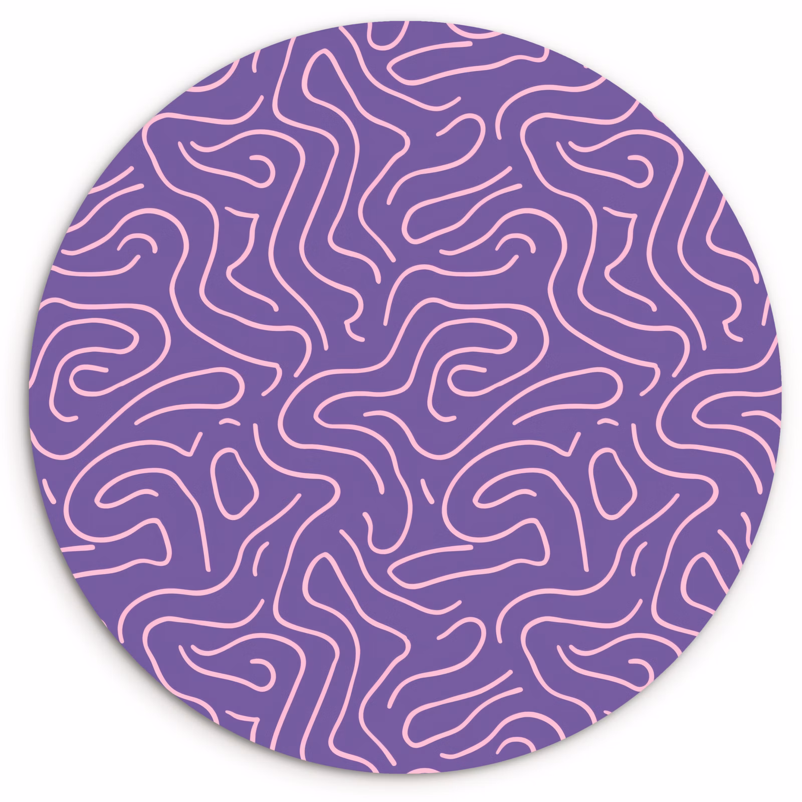 Muurcirkel - Paars - Roze - Abstract - Lijnen - Doolhof - Patroon — 1