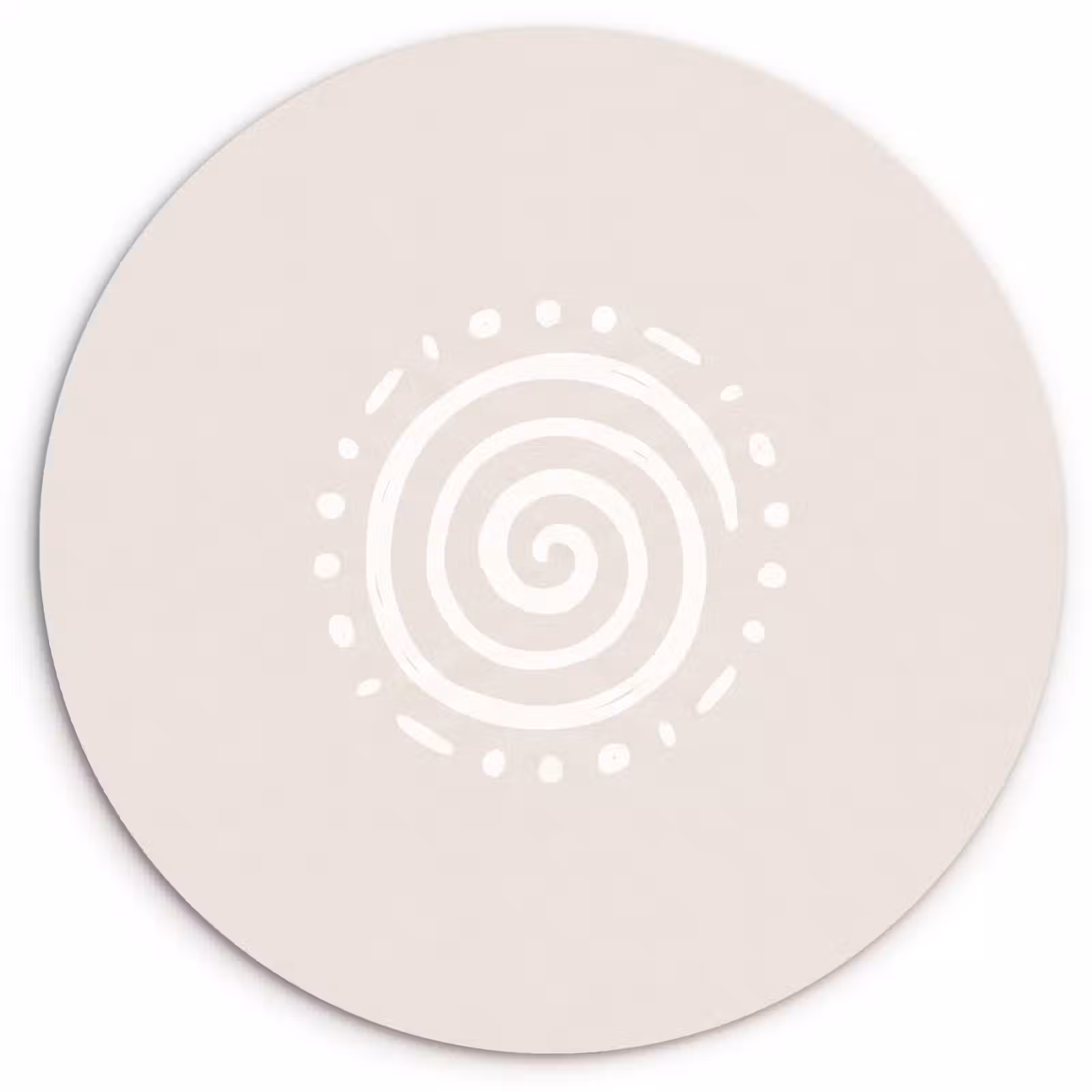 Muurcirkel - Symbool - Spiraal - Abstract - Minimalistisch - Beige — 1