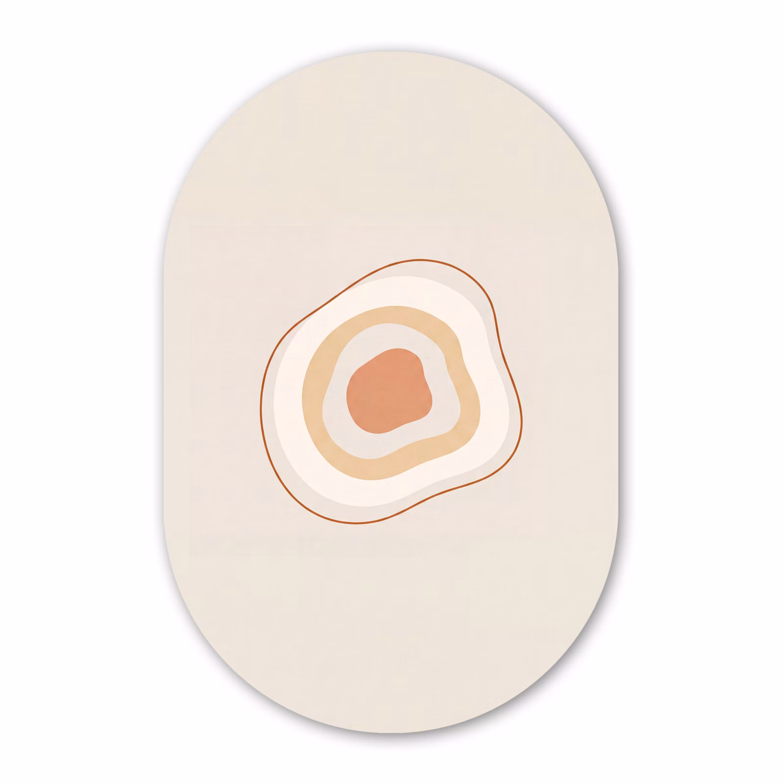 Muurovaal aluminium - Abstract - Organisch - Modern - Beige - Kunst — 1