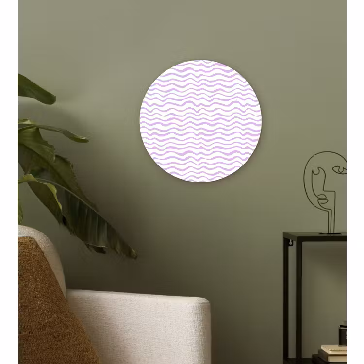 Muurcirkel - Lila - Geometrisch - Golfjes - Lijnen - Patroon — 3