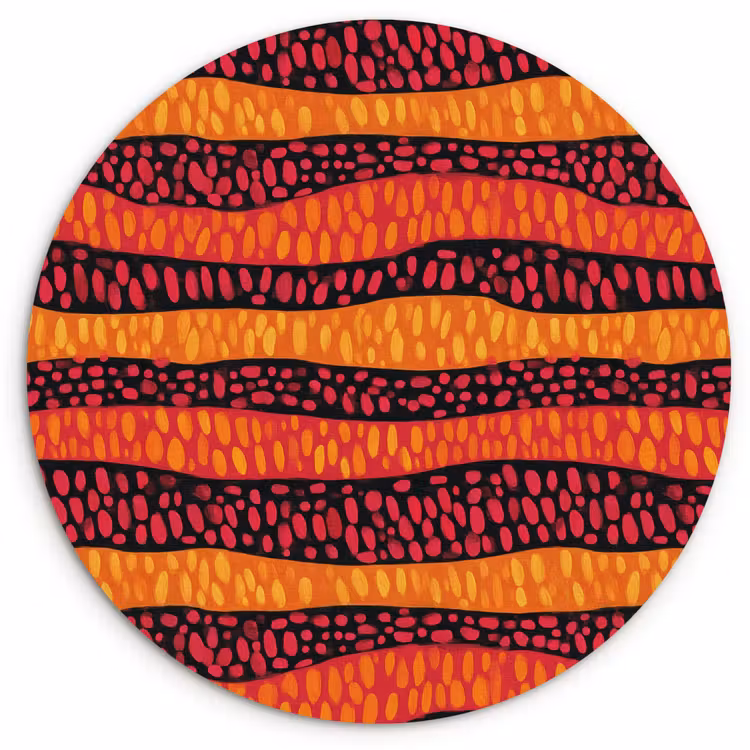 Muurcirkel - Oranje - Roze - Expressief - Patroon — 1