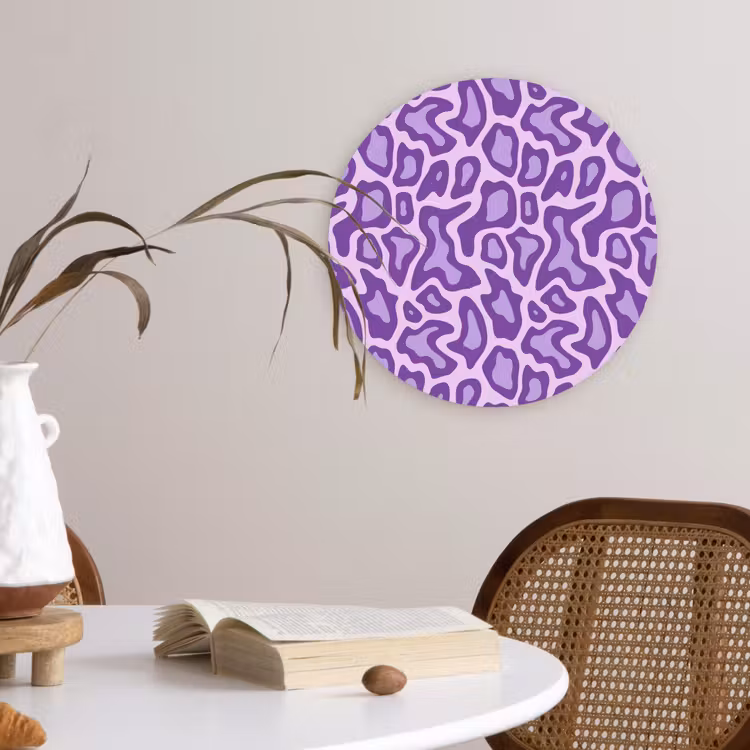 Muurcirkel - Paars - Abstract - Luipaard - Vlekken - Groovy - Patroon — 4