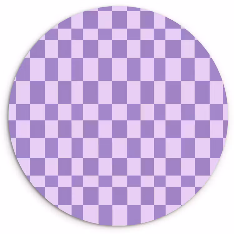 Muurcirkel - Paars - Geometrisch - Dambord - Blokken - Patroon — 1