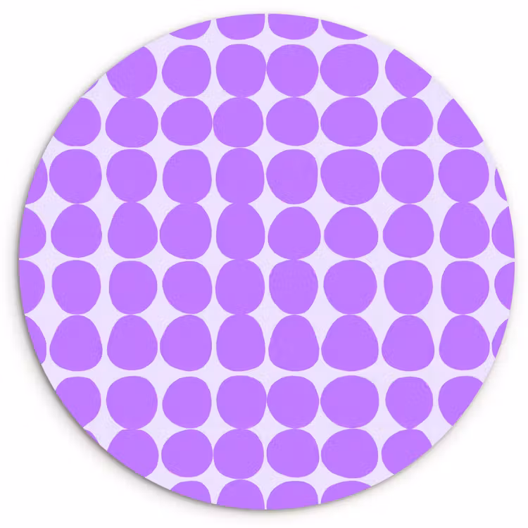Muurcirkel - Paars - Geometrisch - Stippen - Polka Dot - Patroon — 1