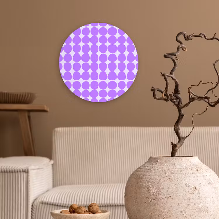 Muurcirkel - Paars - Geometrisch - Stippen - Polka Dot - Patroon — 2