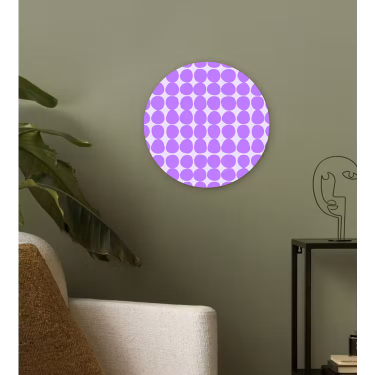 Muurcirkel - Paars - Geometrisch - Stippen - Polka Dot - Patroon — 3