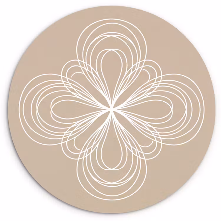 Muurcirkel - Patroon - Lijnen - Abstract - Minimalistisch - Beige — 1