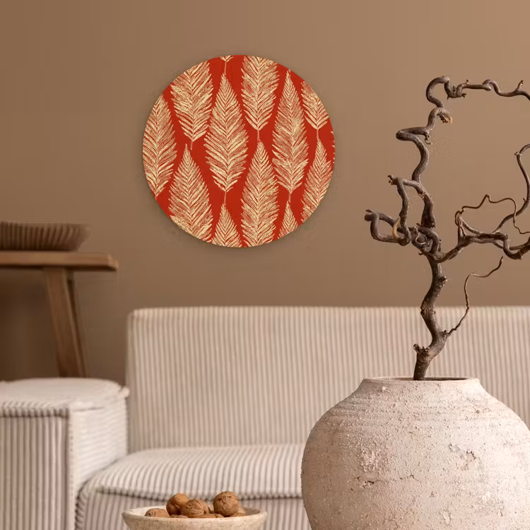 Muurcirkel - Rood - Botanisch - Varen - Patroon — 2