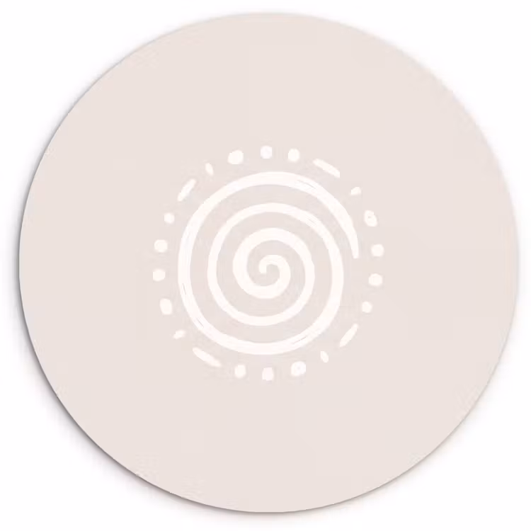 Muurcirkel - Symbool - Spiraal - Abstract - Minimalistisch - Beige — 1