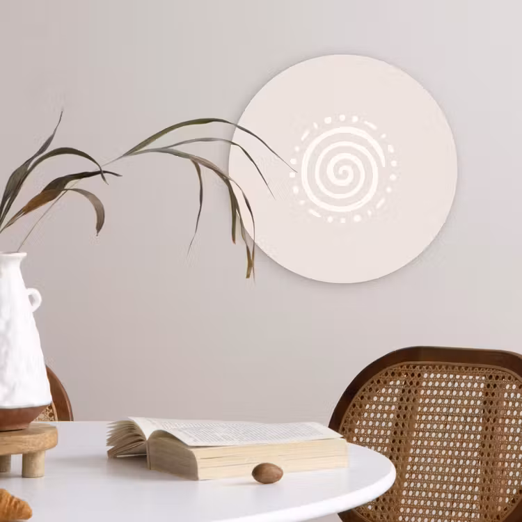 Muurcirkel - Symbool - Spiraal - Abstract - Minimalistisch - Beige — 4