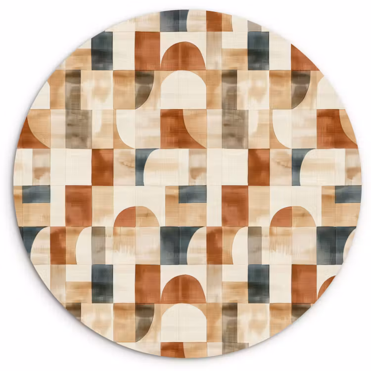 Muurcirkel - Terracotta - Geometrisch - Aquarel - Textuur — 1