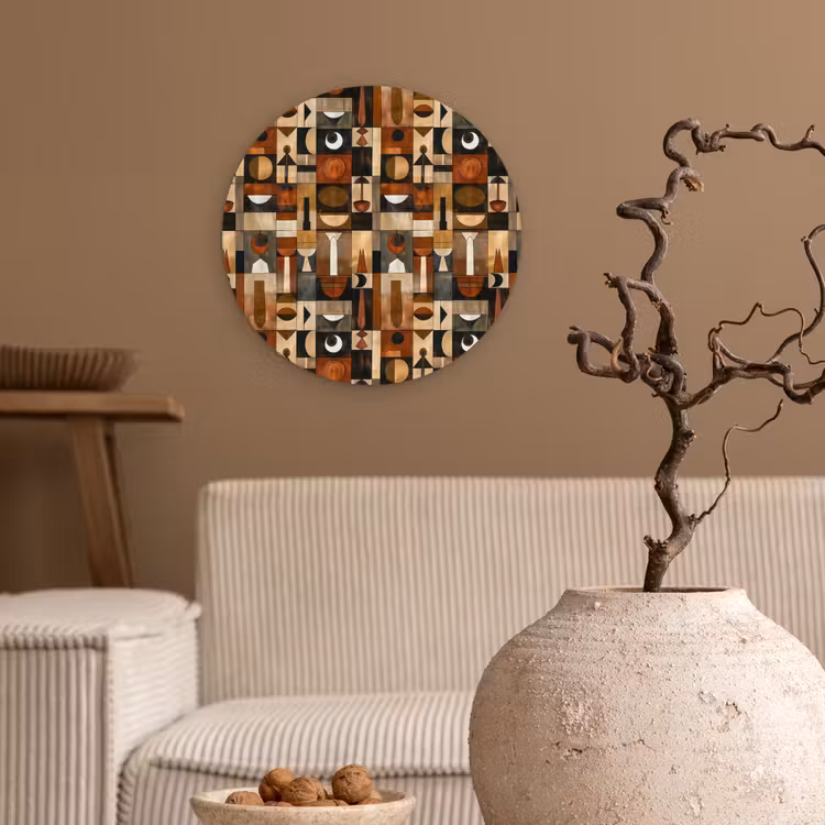 Muurcirkel - Terracotta - Geometrisch - Mid-Century - Patroon — 2
