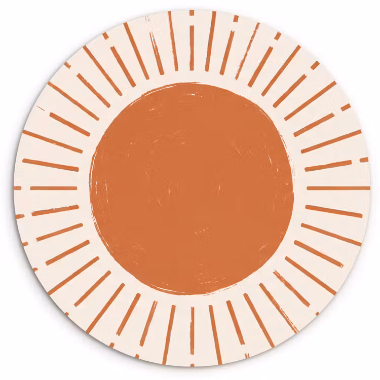 Muurcirkel - Zon - Stralen - Abstract - Terracotta - Modern — 1