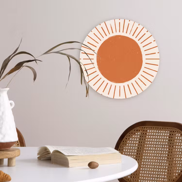 Muurcirkel - Zon - Stralen - Abstract - Terracotta - Modern — 4