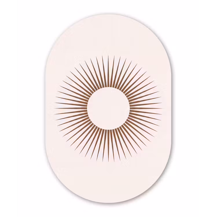 Muurovaal aluminium - Abstract - Zon - Symbool - Modern - Beige — 1