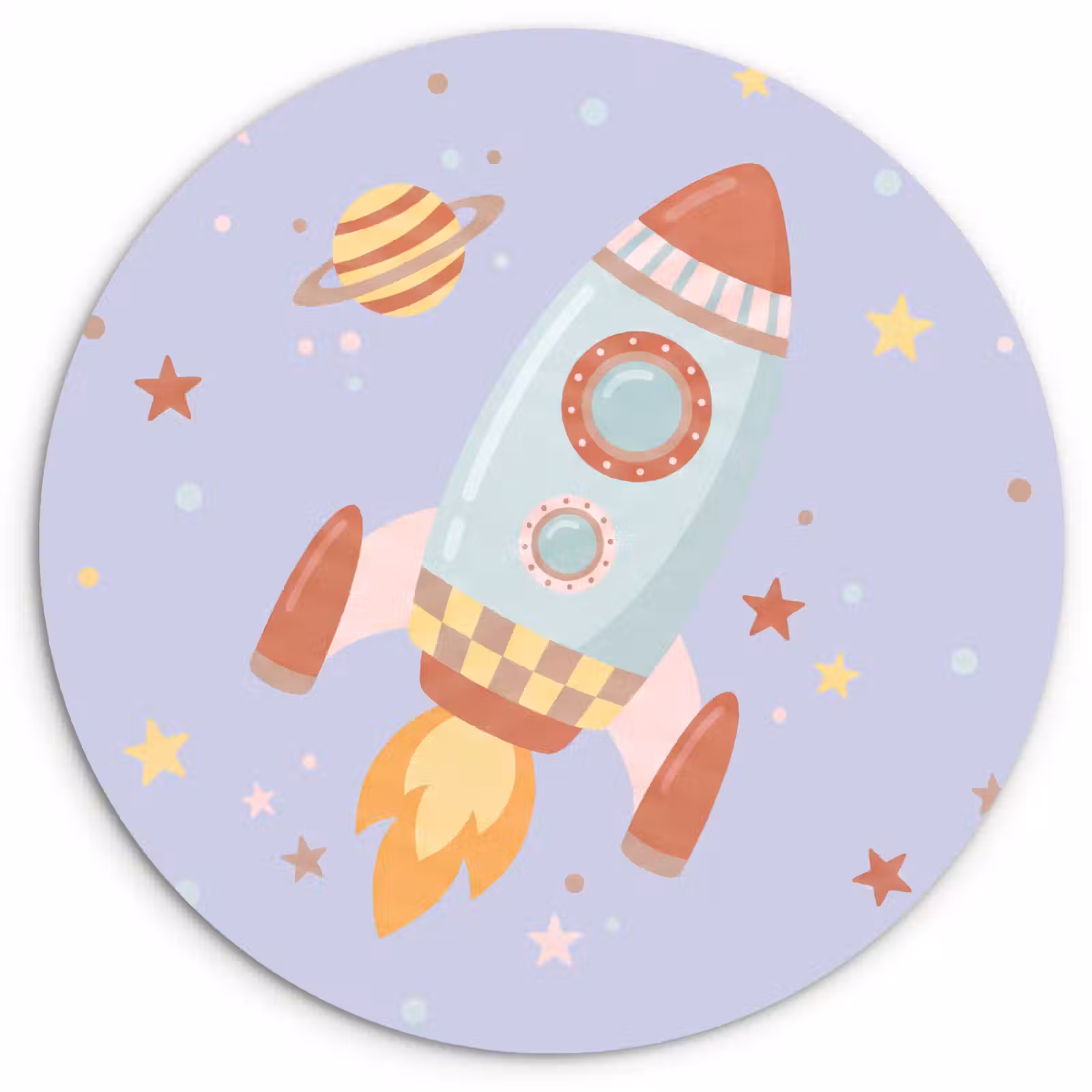 Muurcirkel - Raket - Ruimte - Planeet - Illustratie — 1