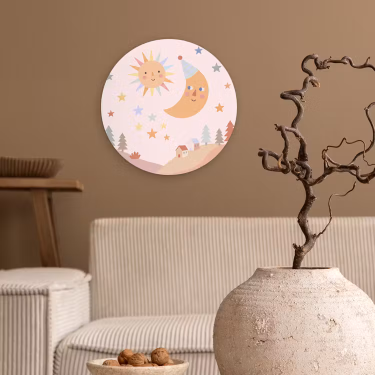 Muurcirkel - Zon - Maan - Sterren - Kinderkamer - Pastel — 2