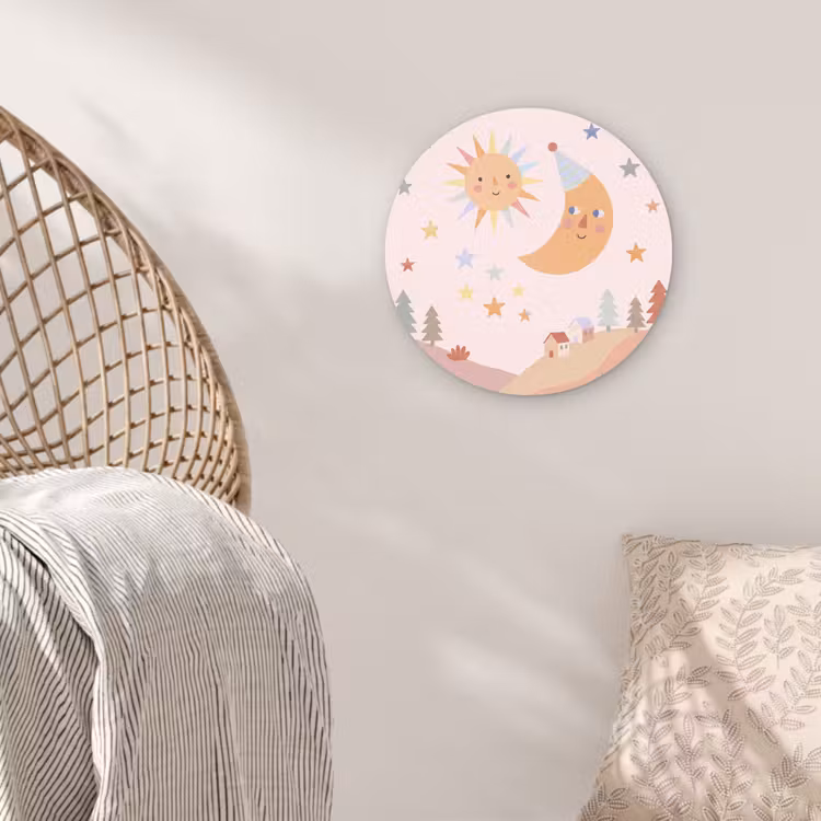 Muurcirkel - Zon - Maan - Sterren - Kinderkamer - Pastel — 5