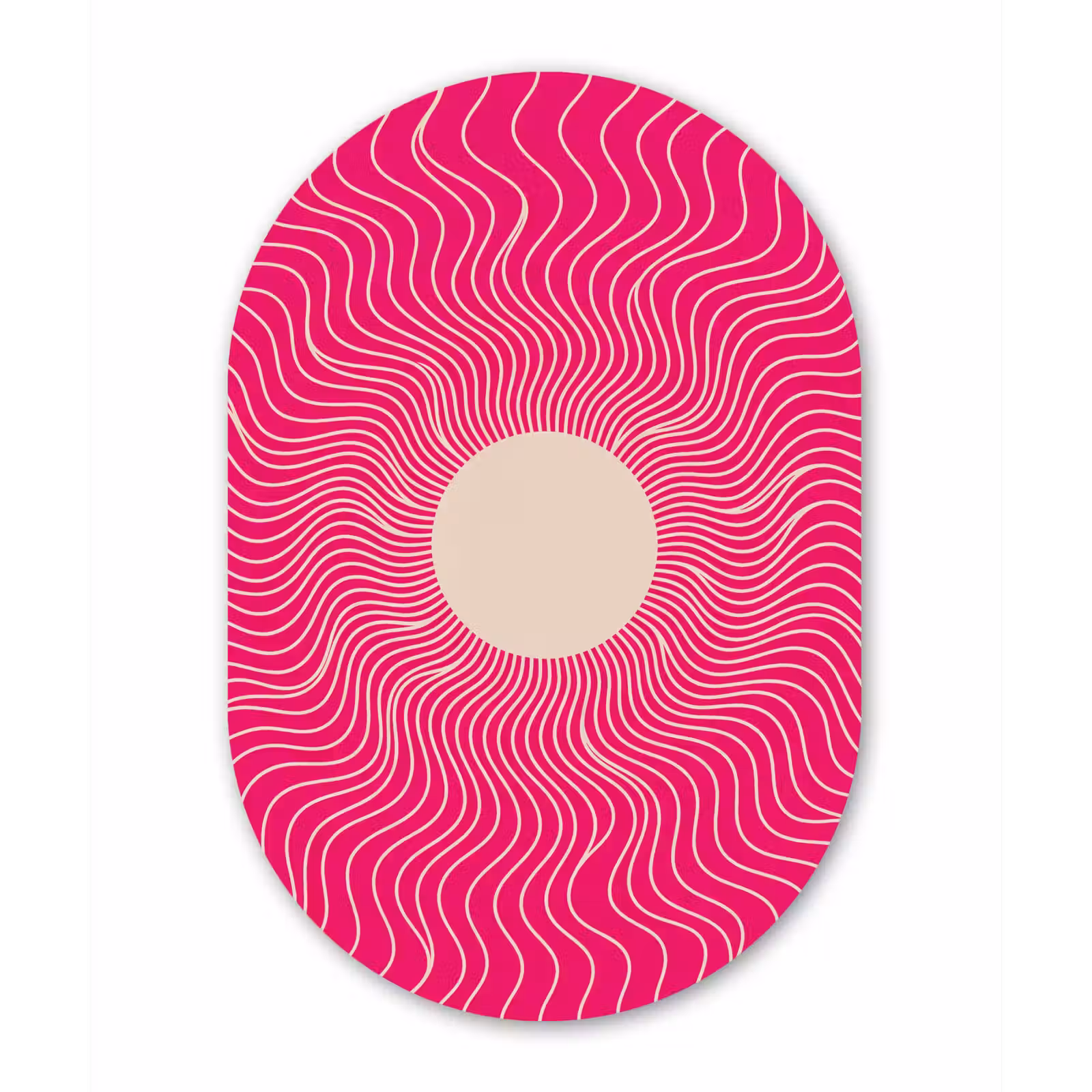 Muurovaal aluminium - Abstract - Patroon - Roze — 1