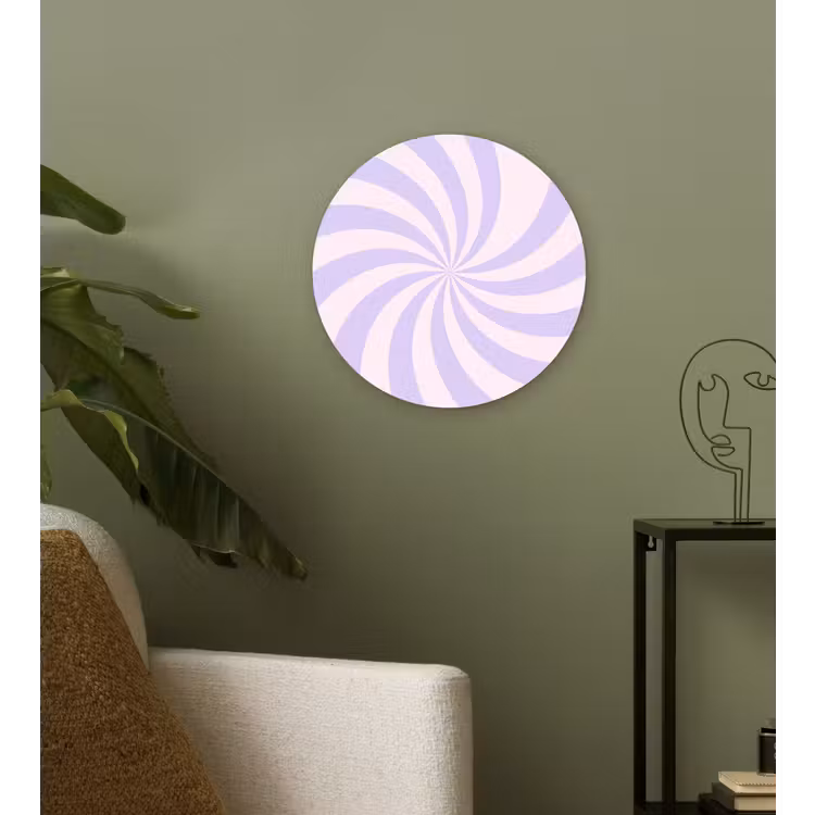 Muurcirkel - Patroon - Spiraal - Abstract - Modern - Paars-Roze — 3