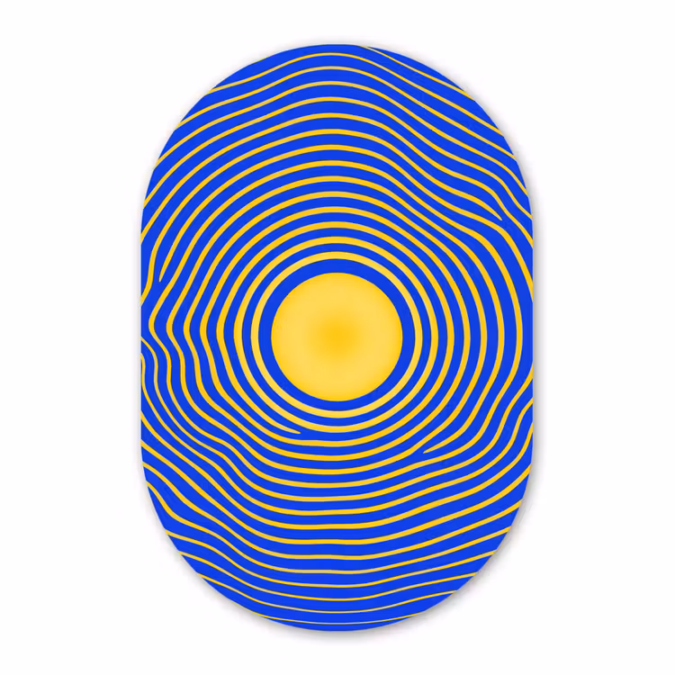 Muurovaal aluminium - Abstract patroon - Blauw — 1