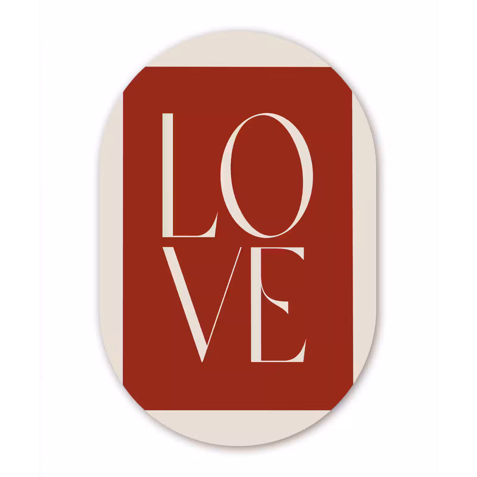 Muurovaal aluminium - Love - Rood - Minimalistisch — 1