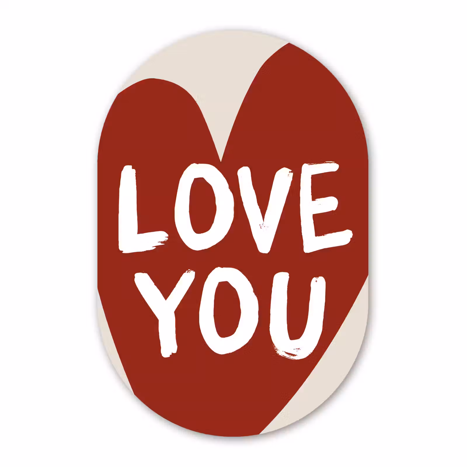 Muurovaal aluminium - Loveyou - Hart - Rood — 1