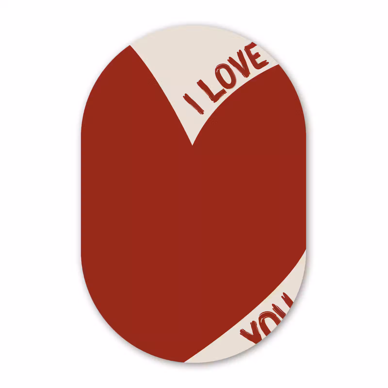Muurovaal aluminium - Loveyou - Rood - Hart — 1