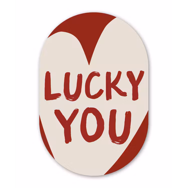 Muurovaal aluminium - Lucky - Hart - Rood — 1