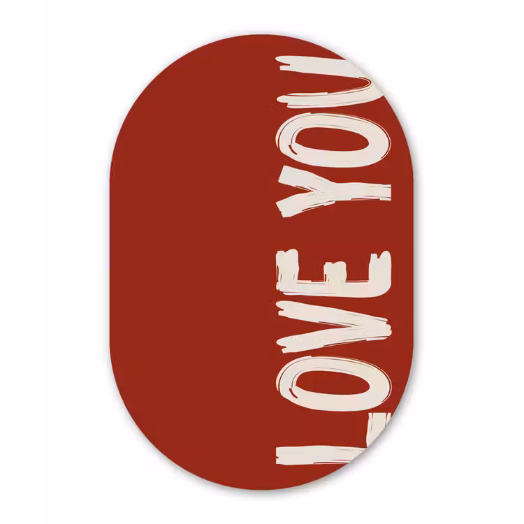 Muurovaal aluminium - Schuin - Loveyou - Rood — 1