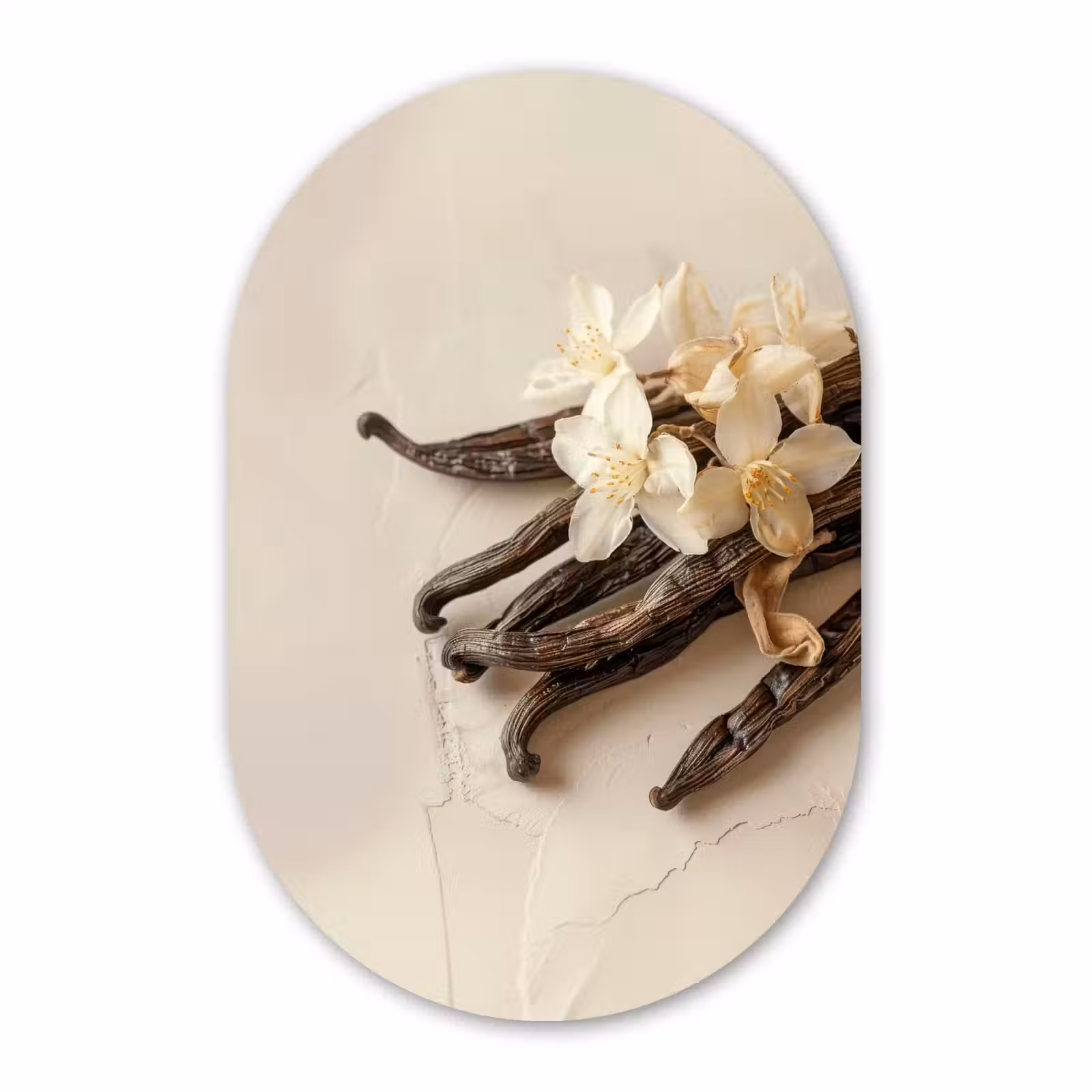 Muurovaal aluminium - Vanille - Bloemen - Beige — 1